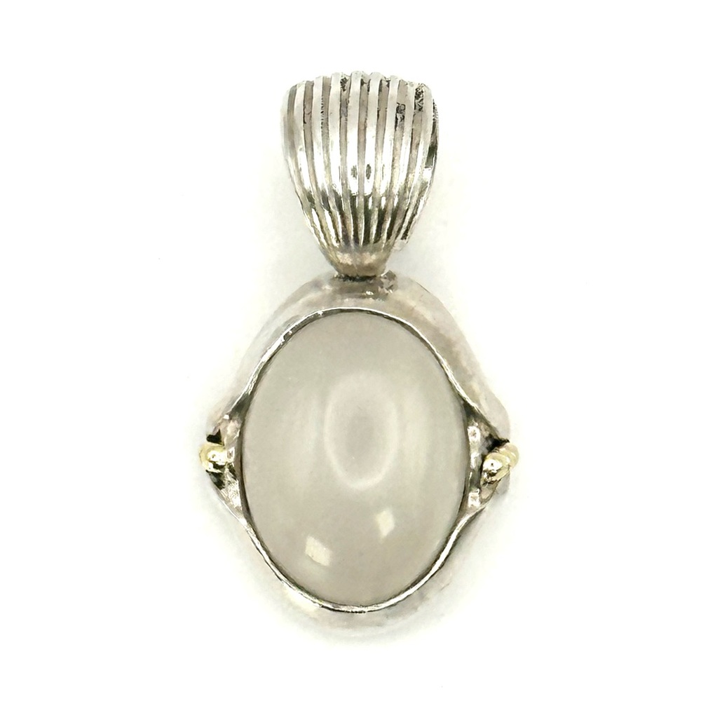 Lagos Caviar Two Tone Silver & Gold Moonstone Pendant